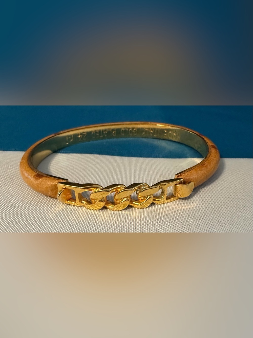 Vintage Italian Gold Tone Chain Link Bracelet